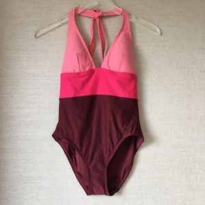 Kate Spade Halter Front Tie One Piece Swimsuit